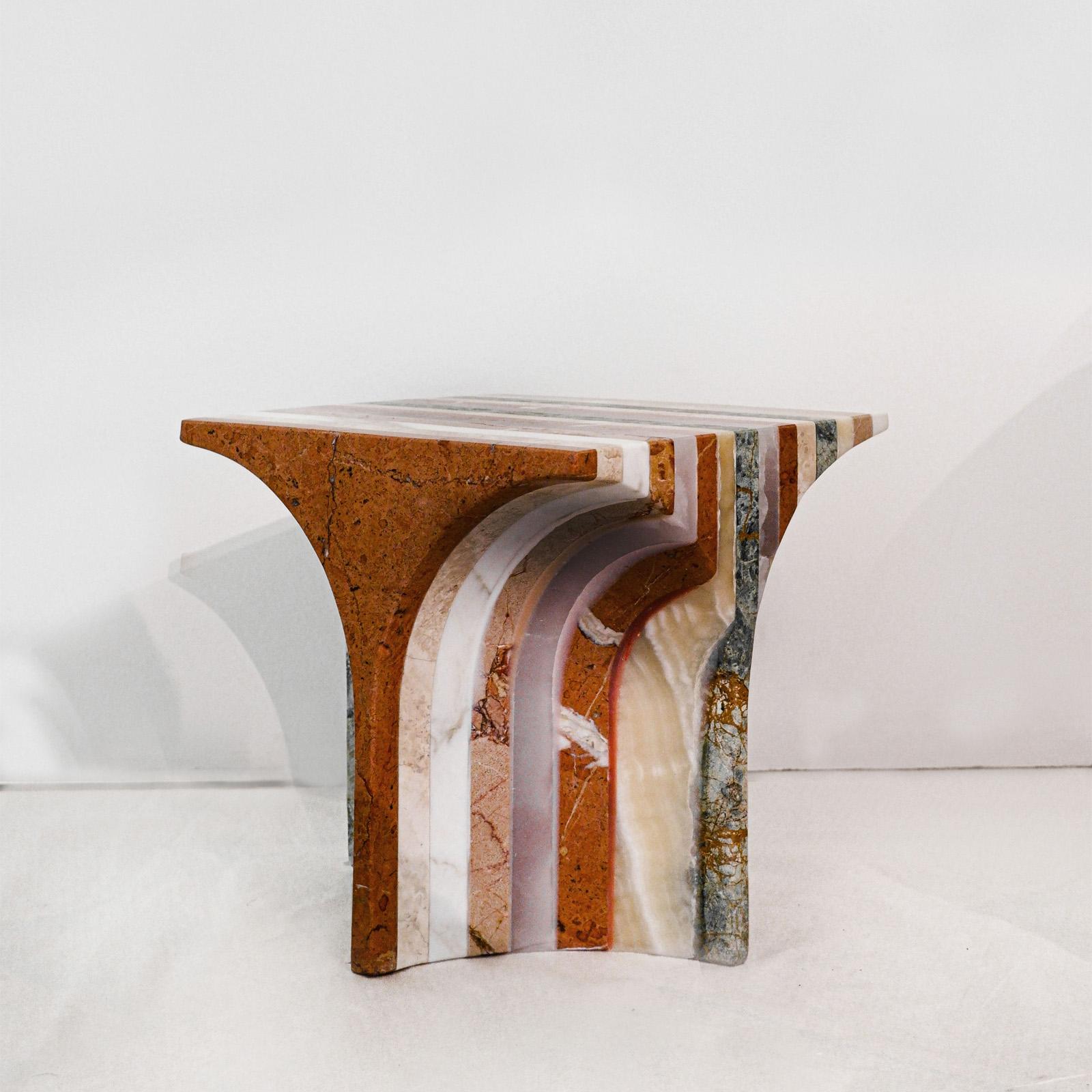 Allemand Table basse cinq x sept en marbre par Budde pour Solidenature  en vente