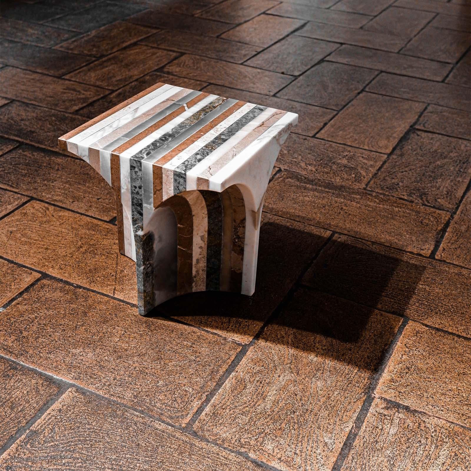 XXIe siècle et contemporain Table basse cinq x sept en marbre par Budde pour Solidenature  en vente