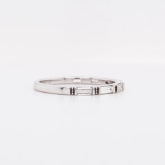 Seven Diamond Baguette Band at 0.37 Carats in 14k White Gold or Yellow or Rose
