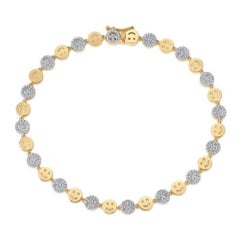 Bracelet en or jaune 14K (ou 18k sur demande) à diamants Seven Diamond Lustrous