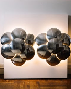 Sieben Scheibenwandleuchter, Goffredo Reggiani, um 1970