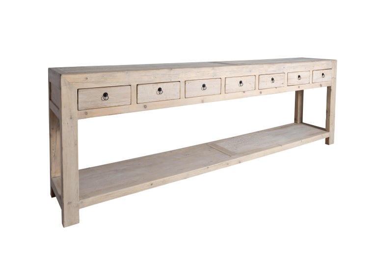 Seven Drawer Bleached Elm Dresser with Base at 1stDibs