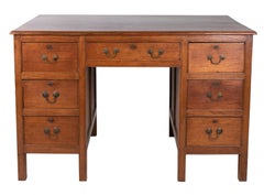 Seven Drawer Executive Desk with Brass Handles from Singapore