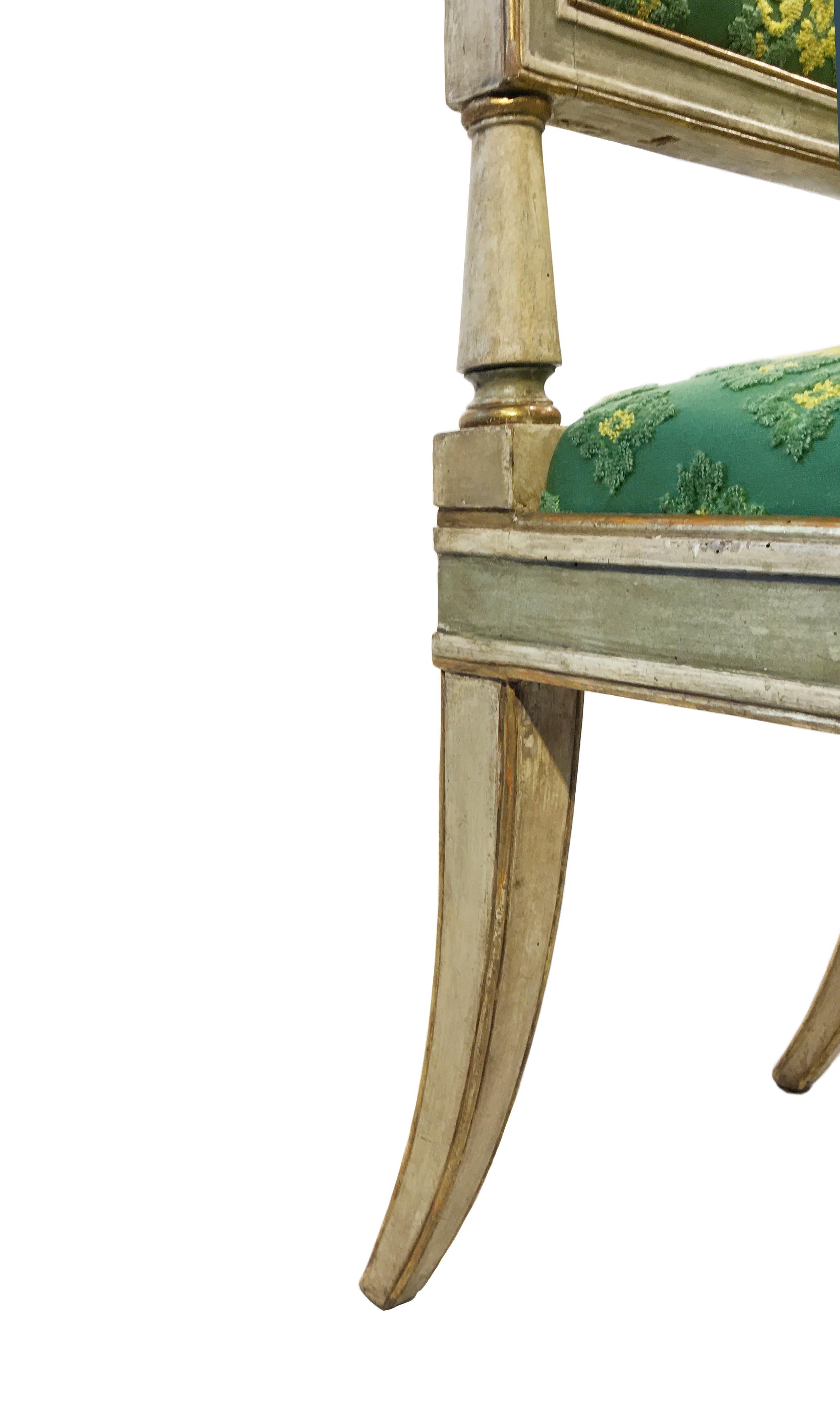 Siete sillas italianas neoclásicas de principios del siglo XIX, Milán circa 1820 en venta 4