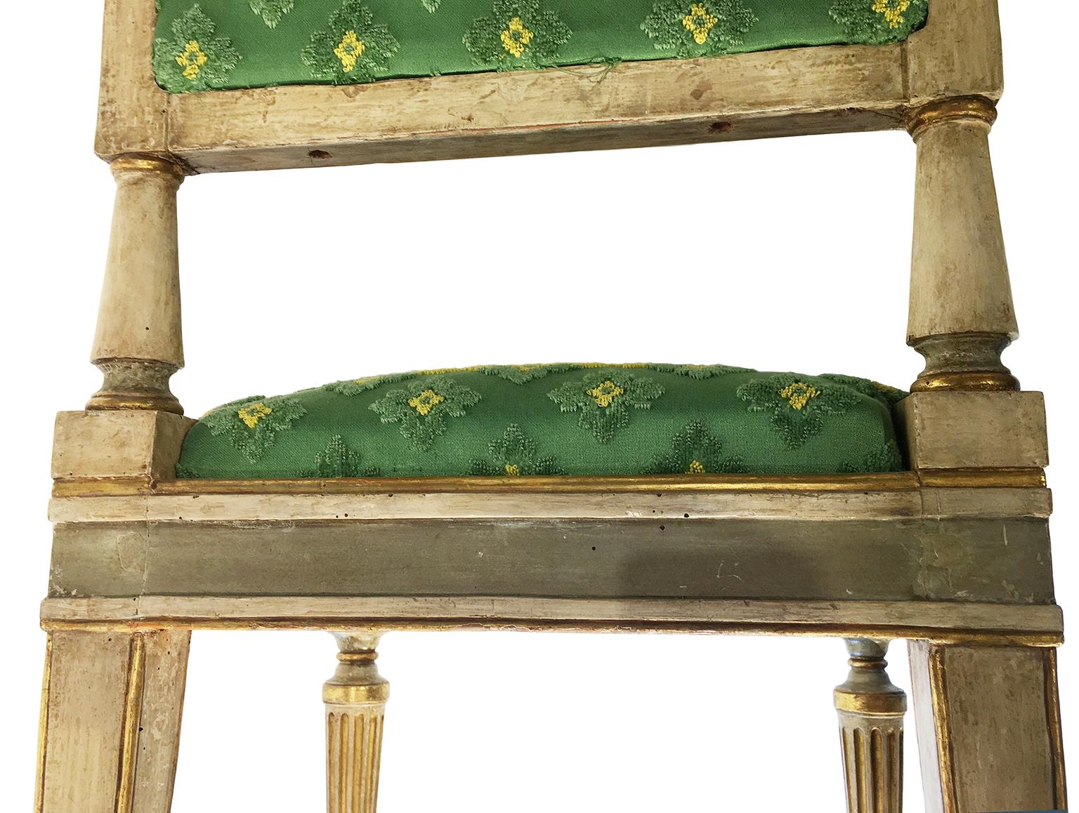 Seven Early 19th Century Neoclassical Italian Chairs, Milan circa 1820 For Sale 8