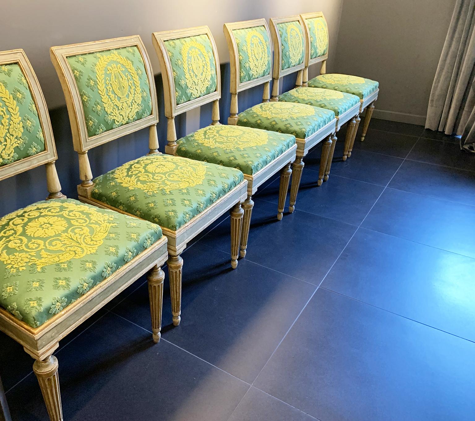 Seven Early 19th Century Neoclassical Italian Chairs, Milan circa 1820 For Sale 14