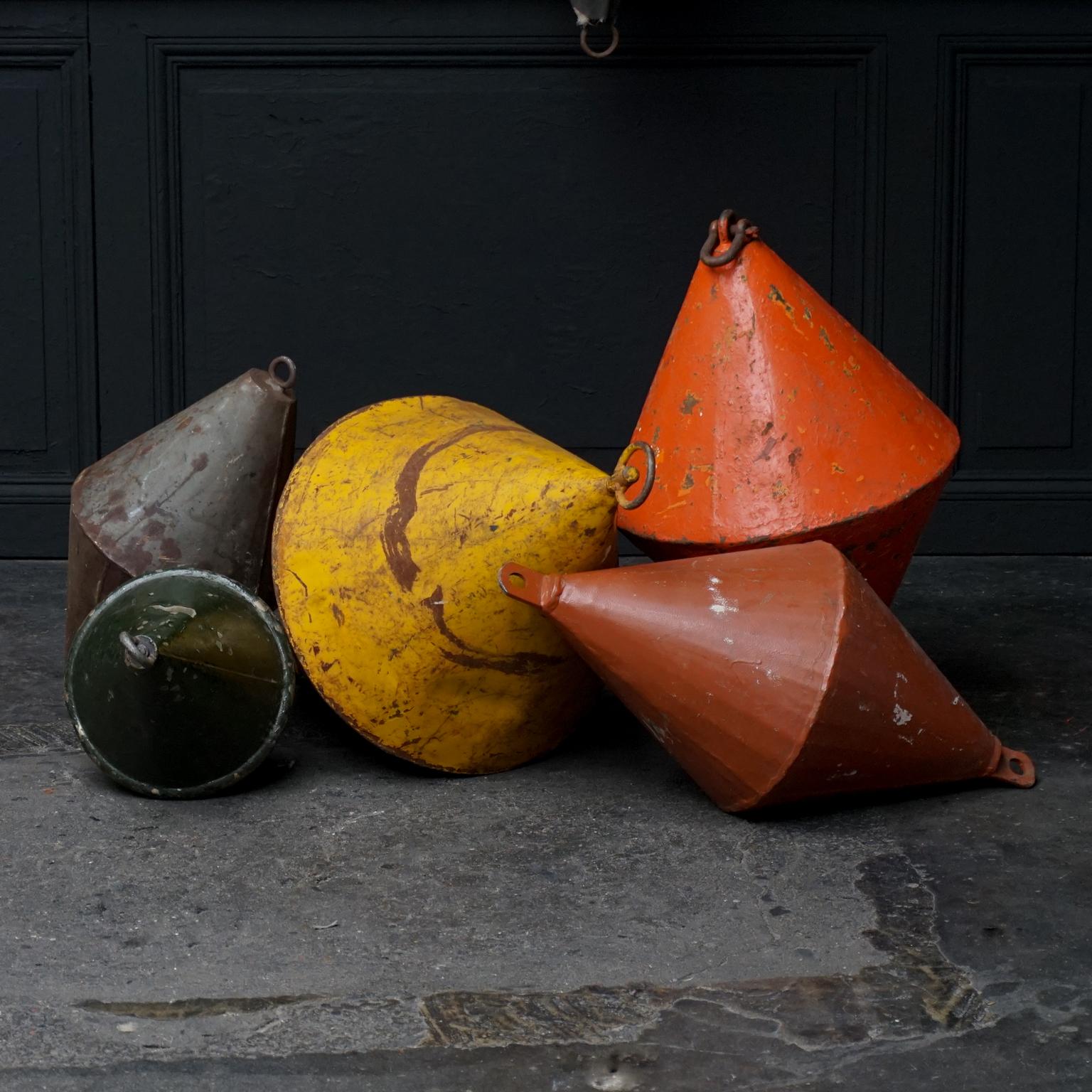 Seven Early 20th Century Dutch Marine Canvas Signal Day Shapes and Metal Buoys 2