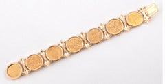 Seven European Gold Coins Mounted as a Bracelet