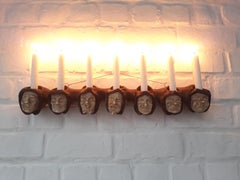 Seven Faces Polychrome Wall Candleholder, 1970s