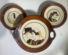 Seven Faience Portrait Plates Representing Breton Characters Signed HB Quimper