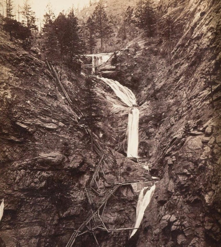 Seven Falls Colorado Springs Antique Photographic Postcard, circa 1880 In Good Condition For Sale In Colorado Springs, CO