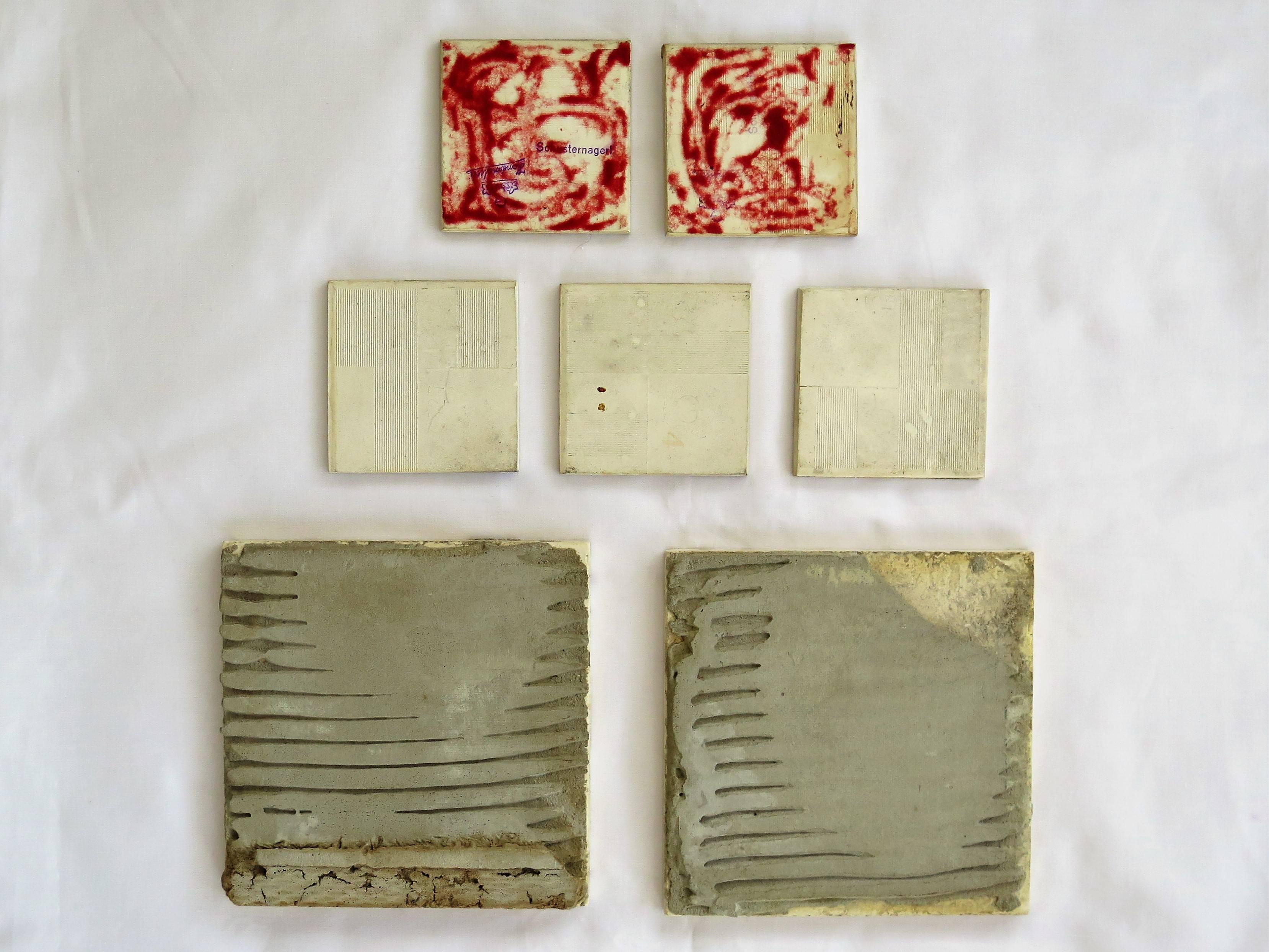 Seven Floral Ceramic Wall Tiles European Hand-Painted, Early / Mid 20th Century 3