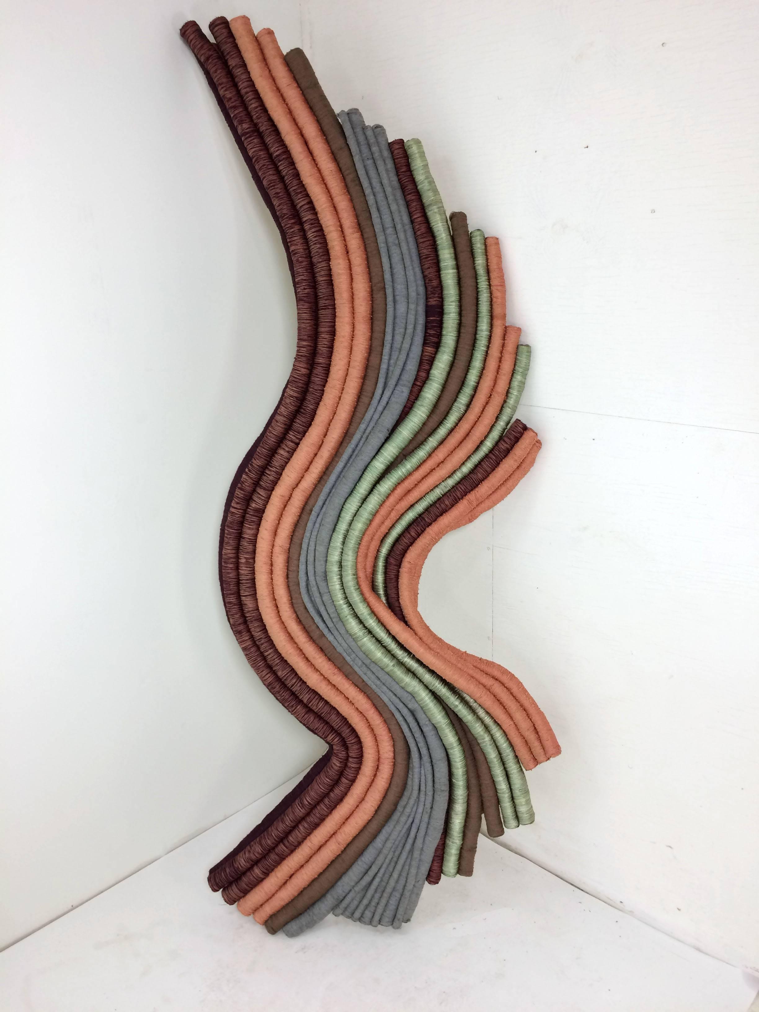 Barbara Barron Textile Fiber Art Sculpture Wall Hanging In Good Condition In Peabody, MA