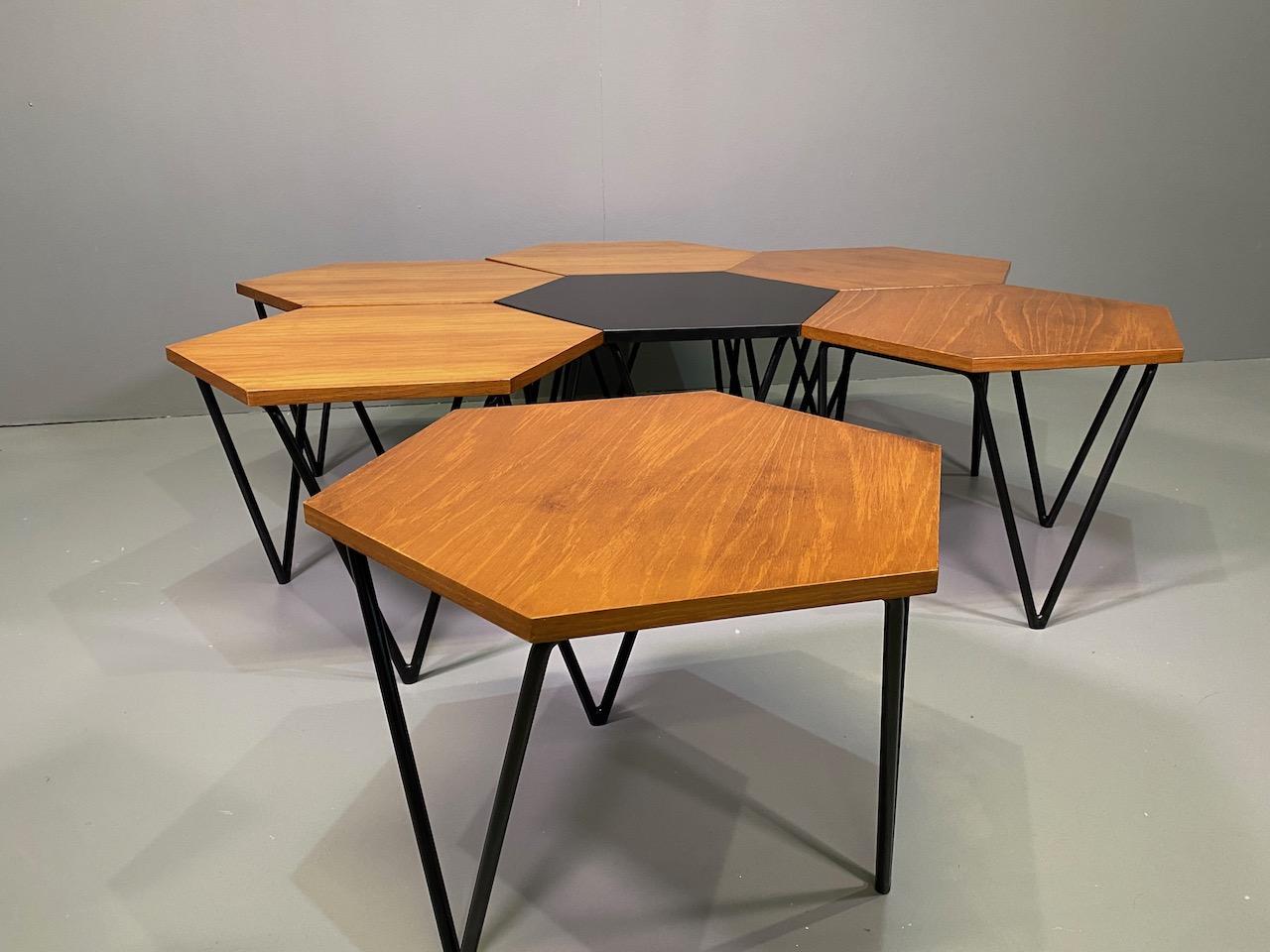 Wood Seven Gio Ponti Coffee Tables for I.S.A., Italy, circa 1950
