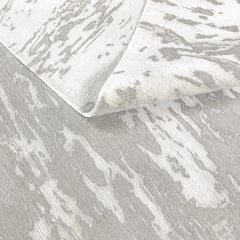 Seven Grey,  Living Room Hand Knotted Wool Tencel Rug, Large, in Stock