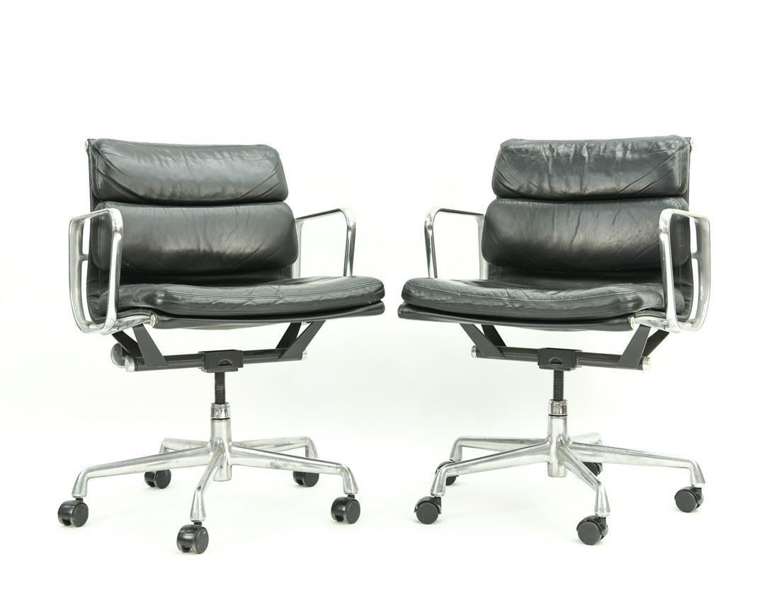 Six adjustable Herman Miller soft pad office chairs in black leather, great condition. Can be sold individually or as a set, each chair is $2250.