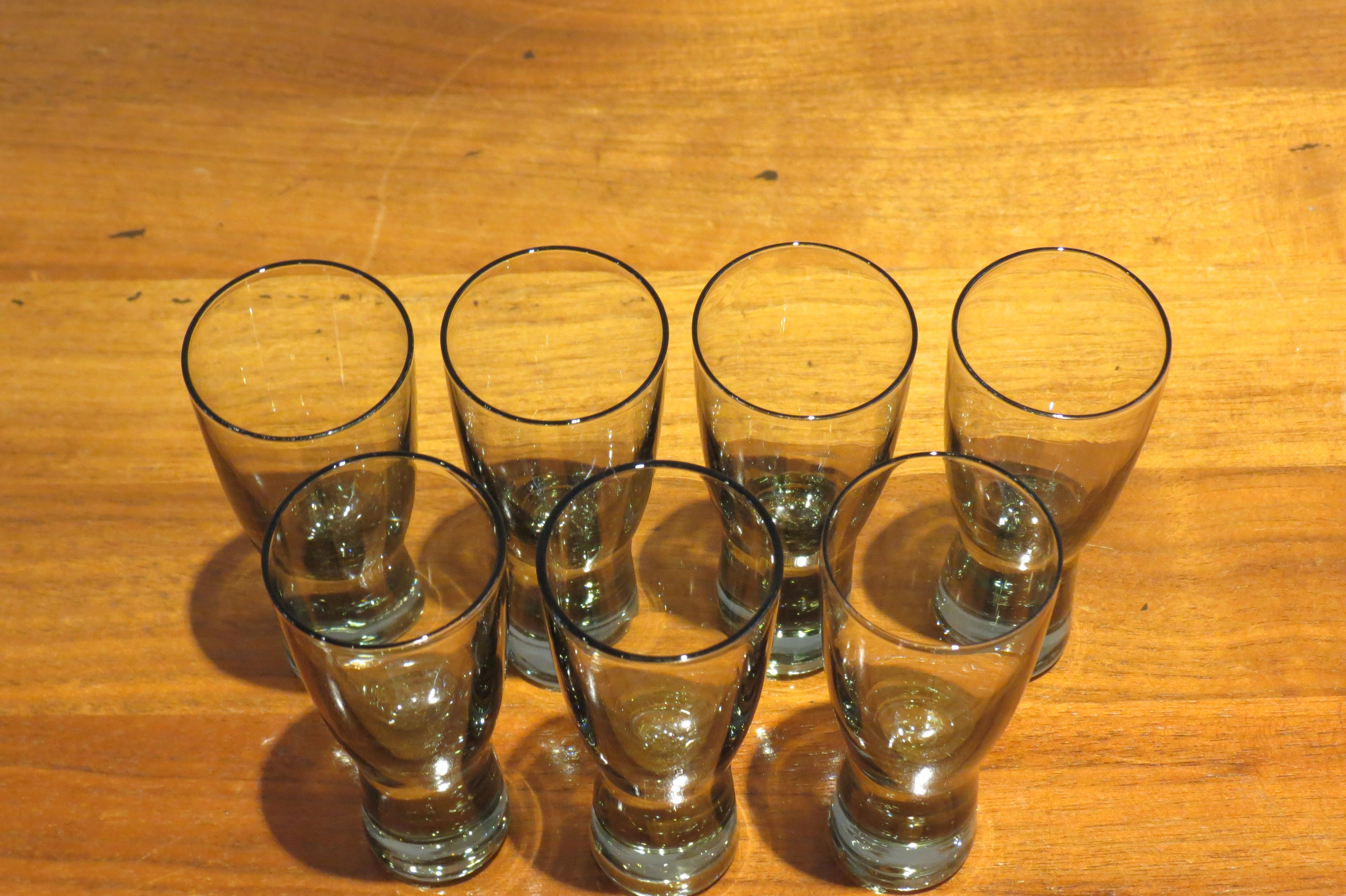 Mid-Century Modern Seven Holmegaard Canada Glasses by Per Lutken