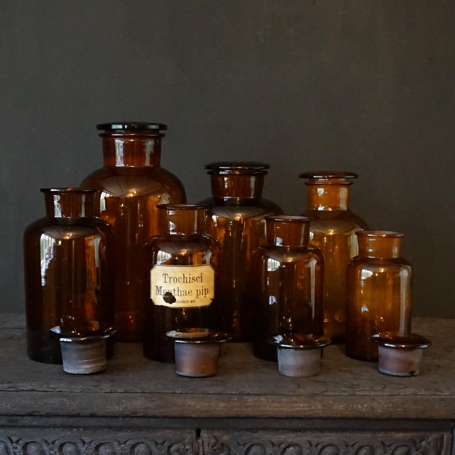 amber apothecary jar