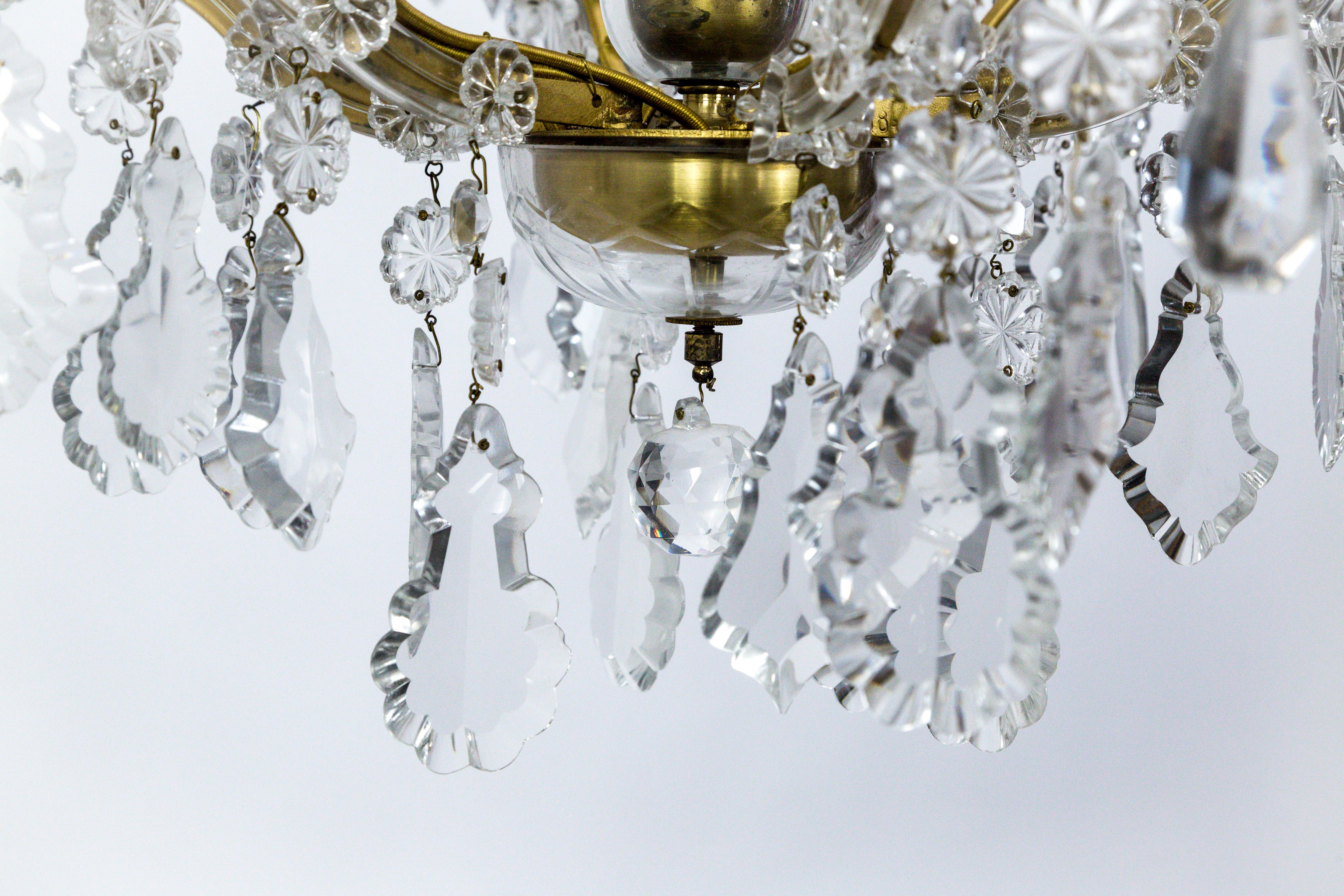 Seven-Light Maria Theresa Style Crystal Chandelier For Sale 1