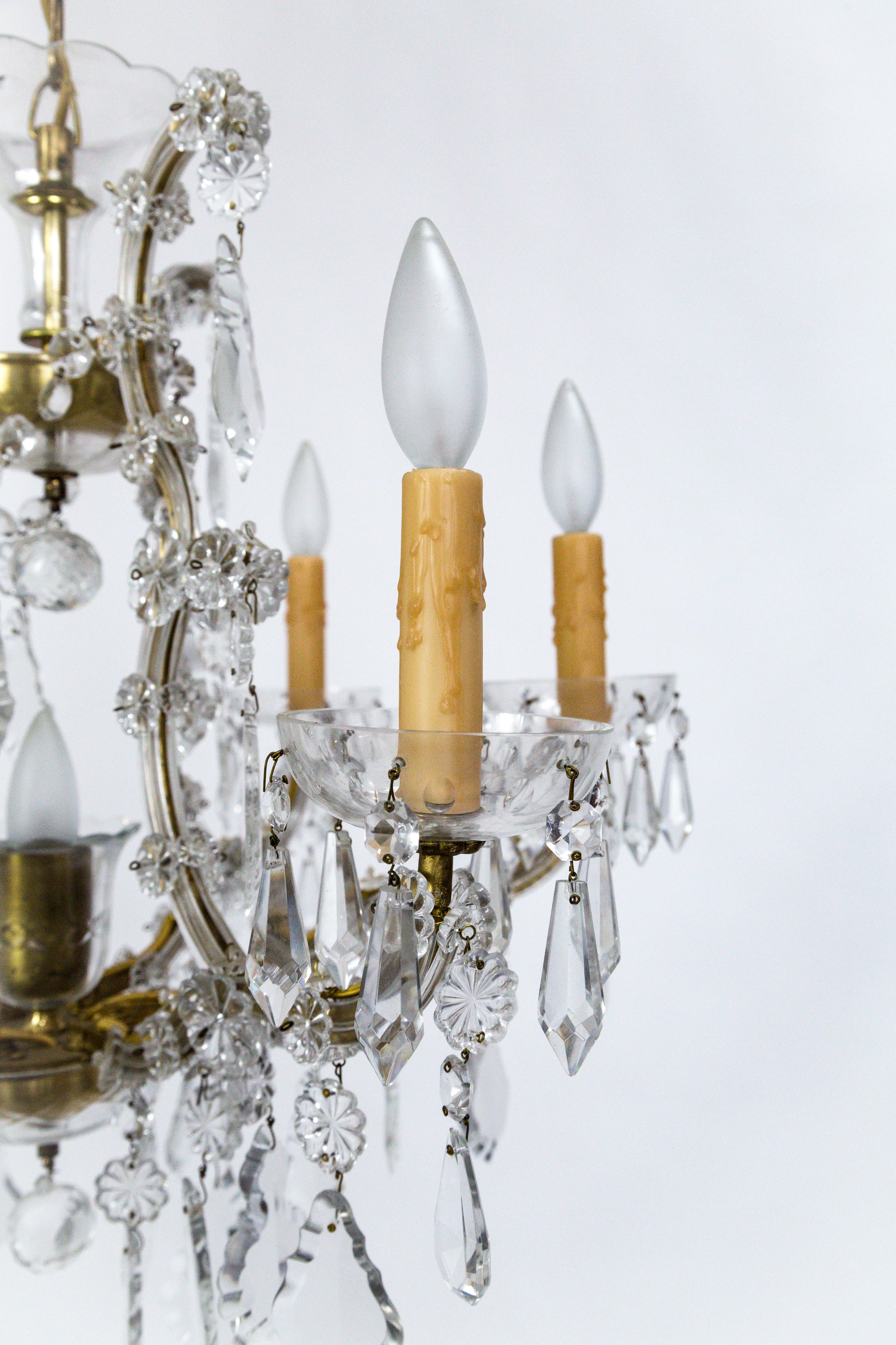 Seven-Light Maria Theresa Style Crystal Chandelier For Sale 3