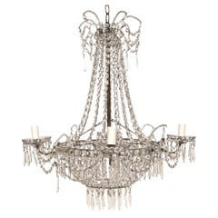 Lustre à sept lumières en cristal néoclassique