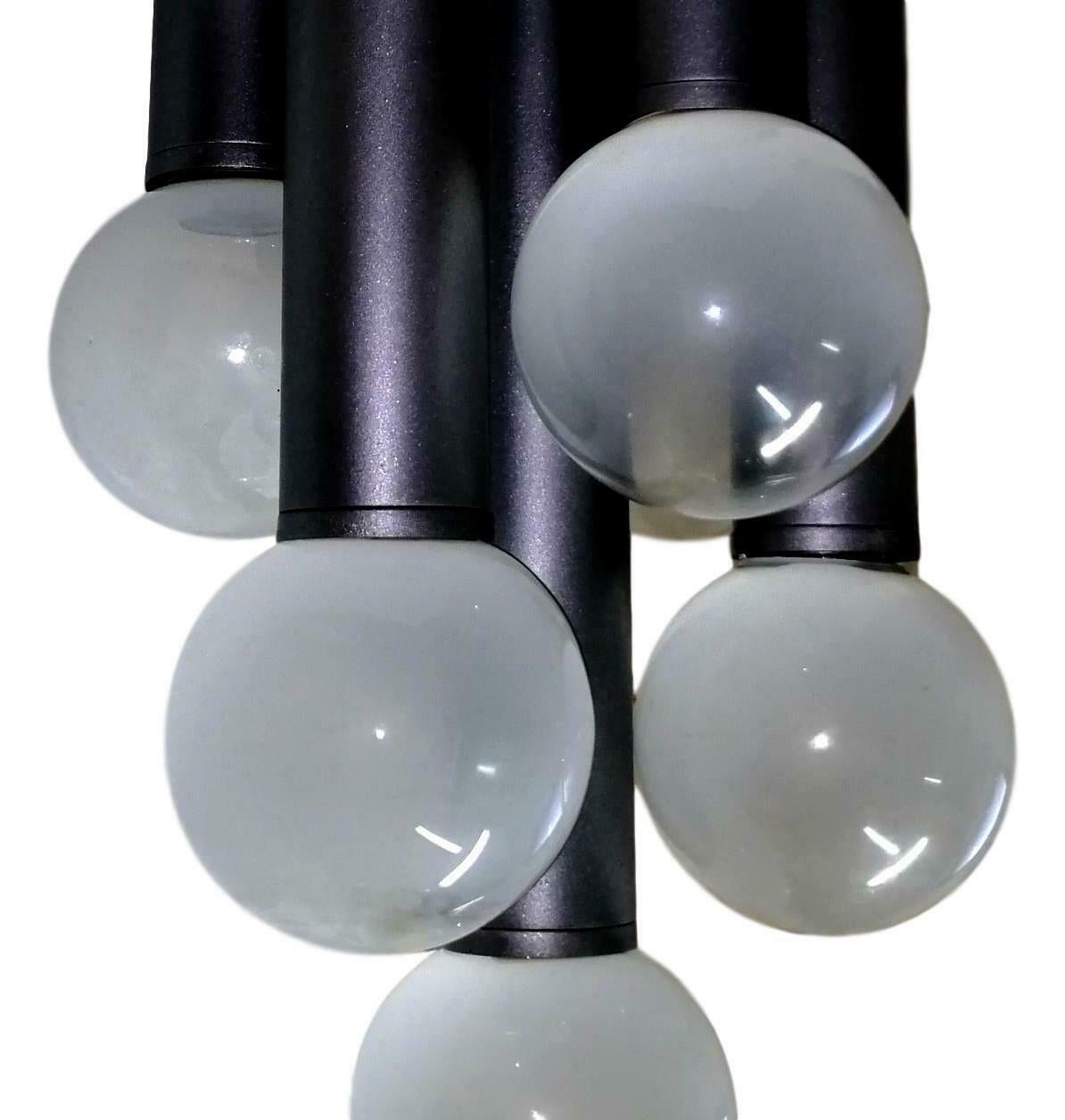 Fin du 20e siècle Lampe de bureau ou lustre à sept lumières de style « ère spatiale », 1970 en vente