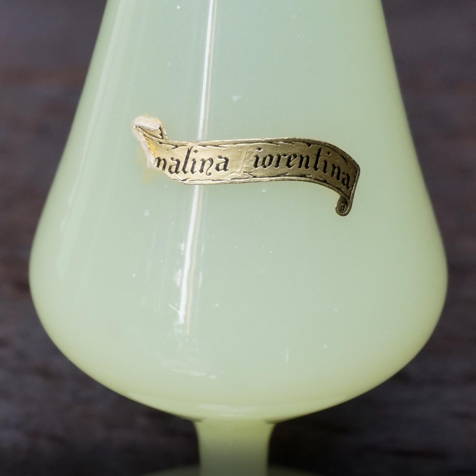Sept vases italiens en verre soufflé Stelvia Opalina Fiorentina du milieu du siècle dernier 12