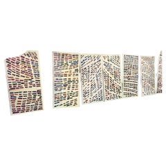 Seven Mid Century Modern Abstract Stained Glass Windows C1960