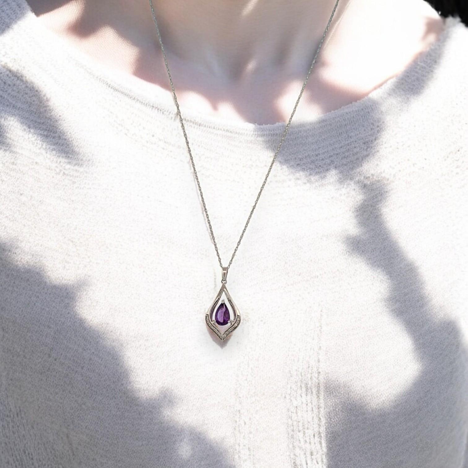 Art Deco Seven Necklace  10k White Gold Diamond & Sapphire Necklace  Dainty Jewelry For Sale