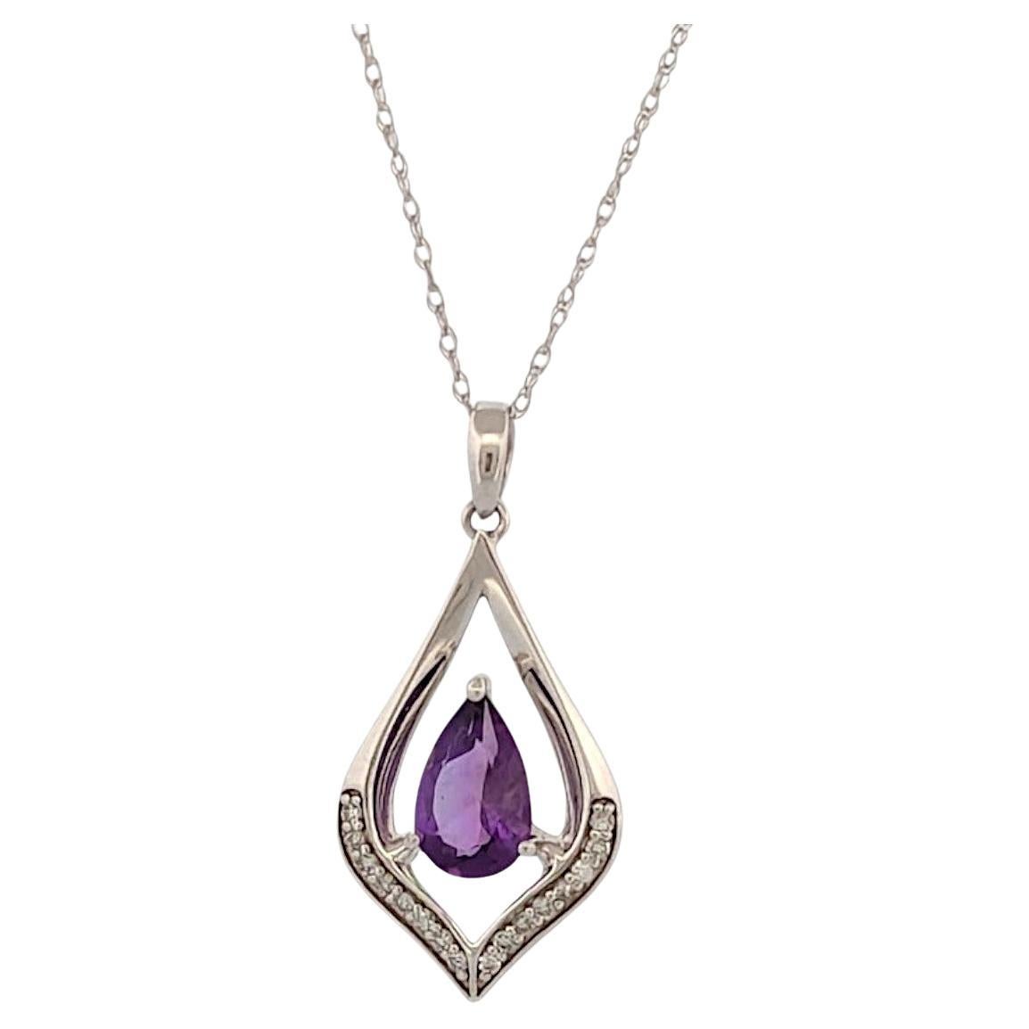Seven Necklace  10k White Gold Diamond & Sapphire Necklace  Dainty Jewelry