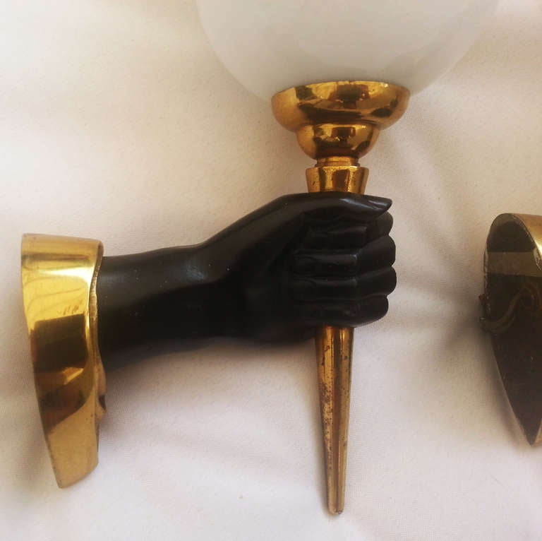 Neoclassical  André Arbus pair of  Sconces For Sale