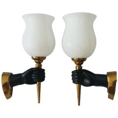  André Arbus pair of  Sconces, 3 pairs Available 