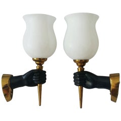 André Arbus pair of Sconces
