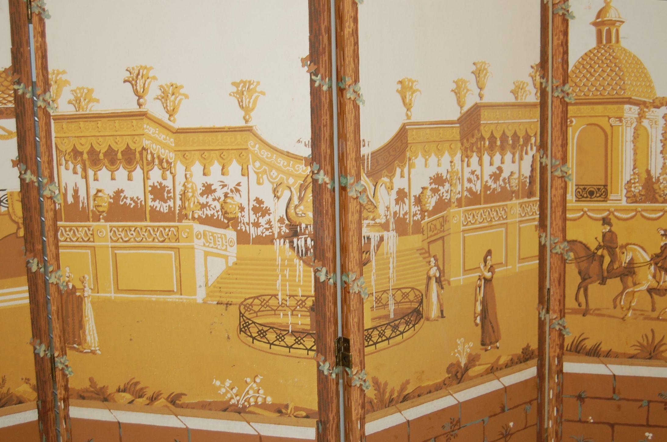 Seven-Panel Folding Screen Featuring Antique Printed Paper, circa 1924 8