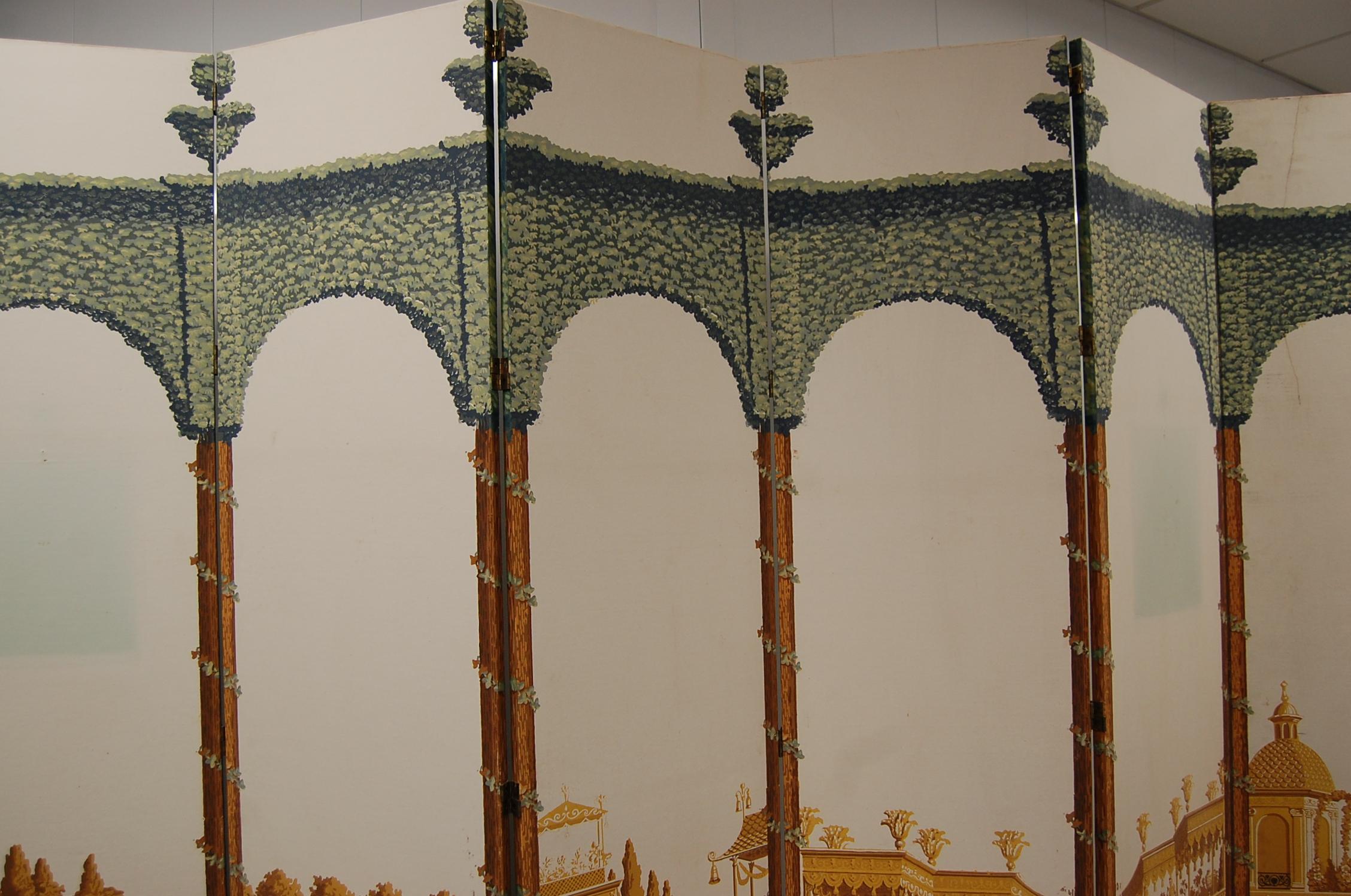 Seven-Panel Folding Screen Featuring Antique Printed Paper, circa 1924 1