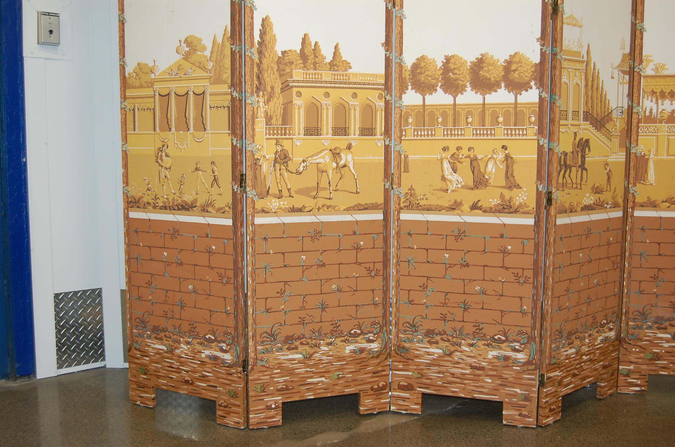 Seven-Panel Folding Screen Featuring Antique Printed Paper, circa 1924 3