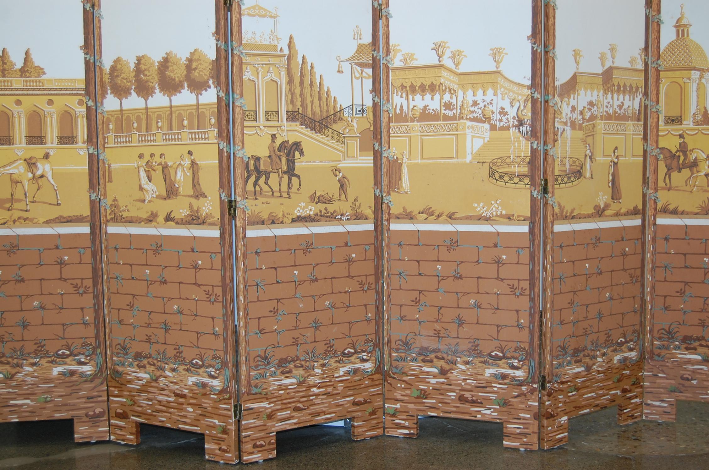 Seven-Panel Folding Screen Featuring Antique Printed Paper, circa 1924 4