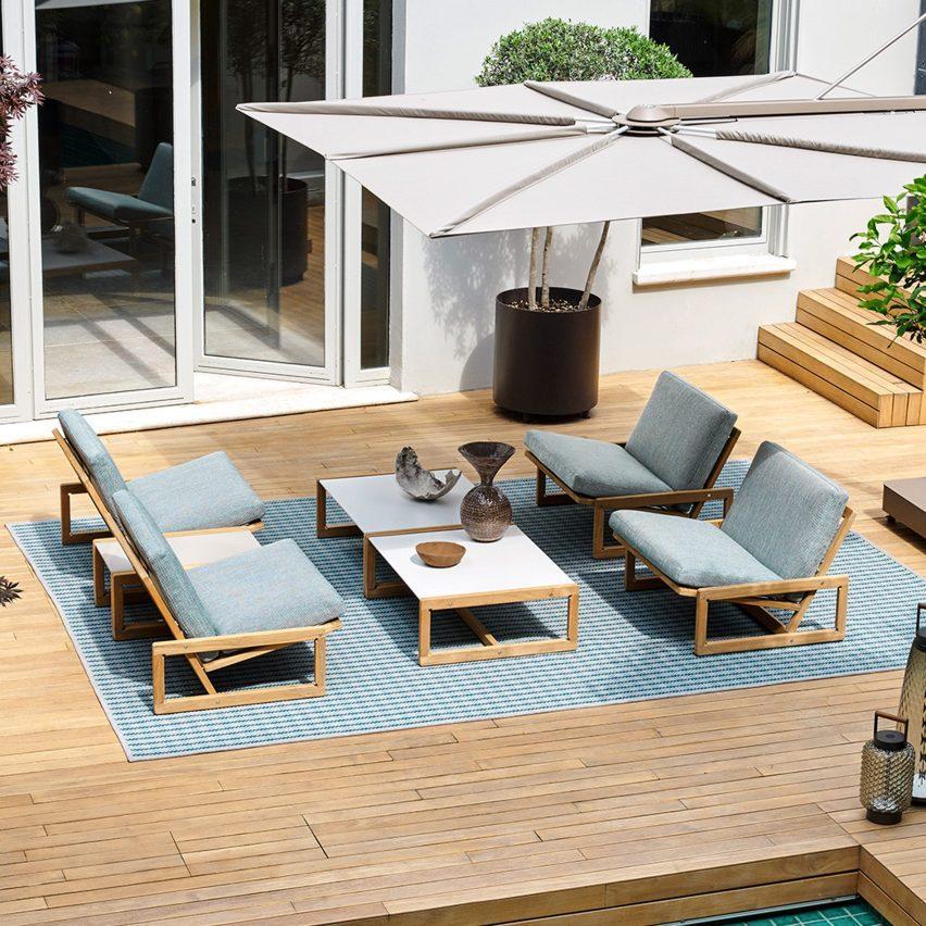 Sechsteilige Carlotta Outdoor-Gruppe für den Außenbereich von Tobia Scarpa für Cassina (Moderne der Mitte des Jahrhunderts) im Angebot