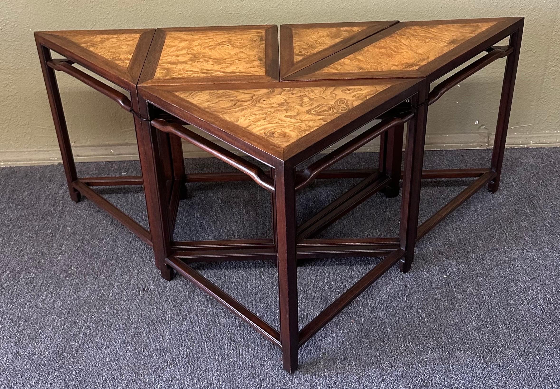 Siebenteiliger geometrischer Puzzle-Couchtisch „Tangram“ aus Wurzelholz von Baker Furniture im Angebot 8