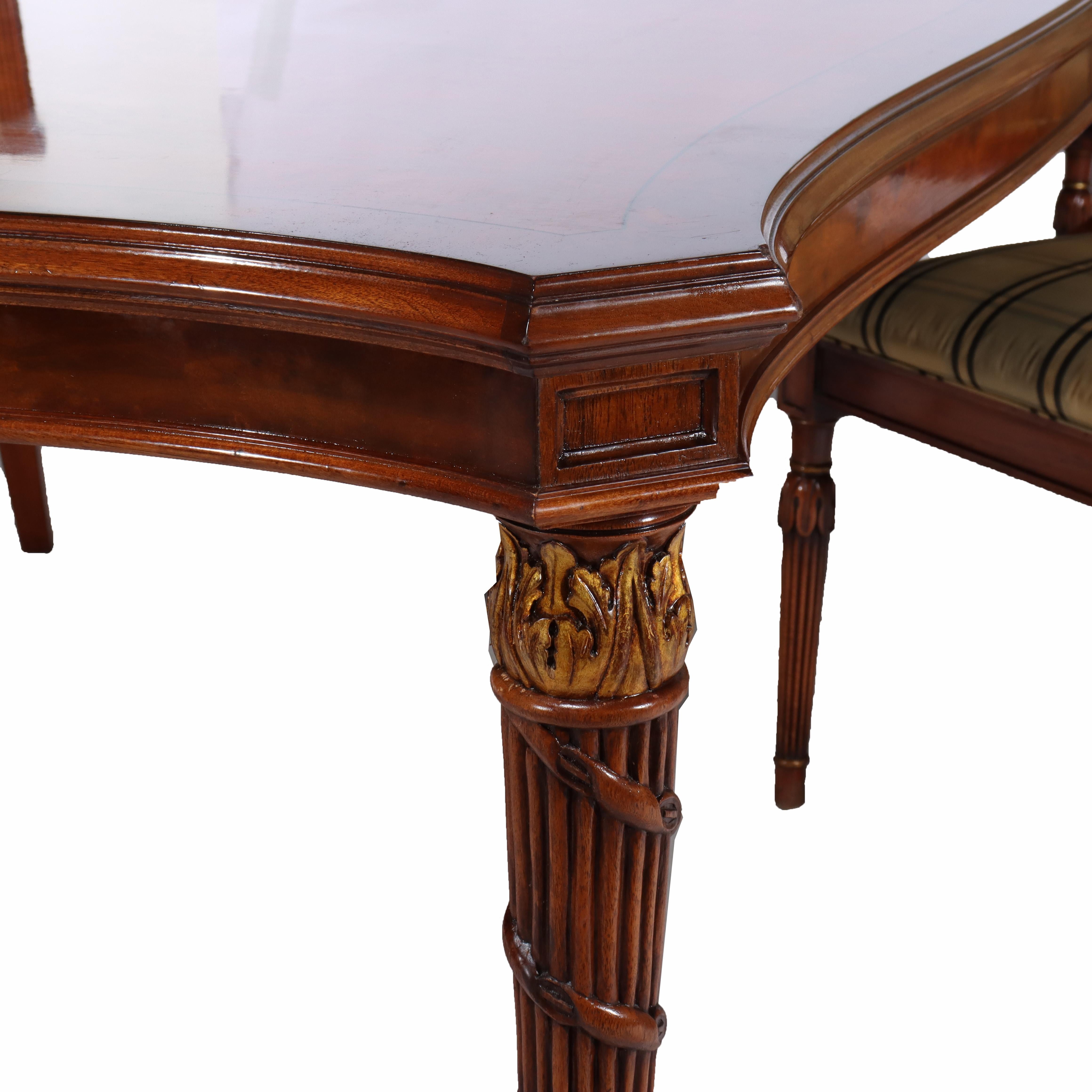 Siebenteiliges Karges Nussbaum- und Wurzelholz-Esszimmer-Set, signiert 20. im Angebot 2