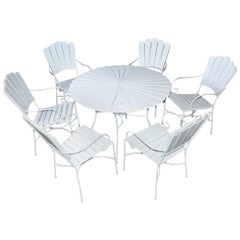 Retro Seven-Piece Outdoor Patio "Petal' Dining Set