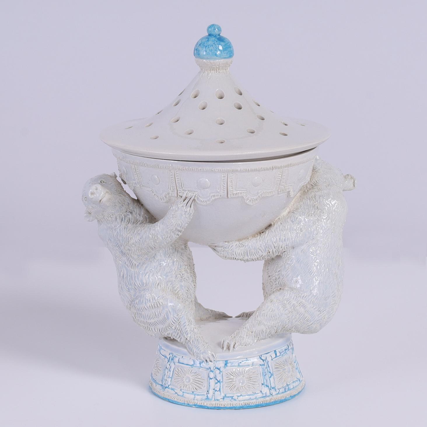 Mid-Century Modern Seven Piece Set of Italian Porcelain Circus Bears by Andrea Spadini