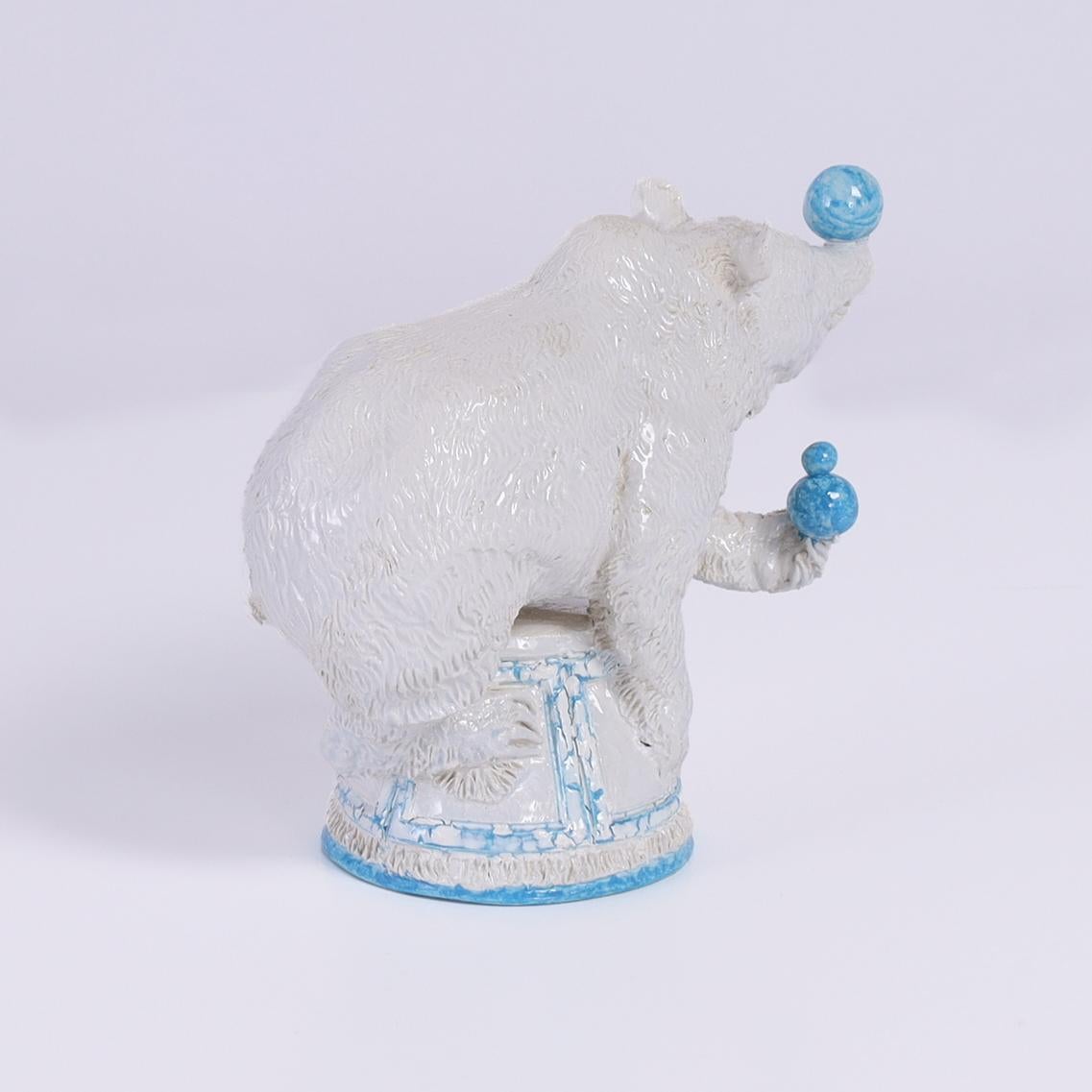 Seven Piece Set of Italian Porcelain Circus Bears by Andrea Spadini 1