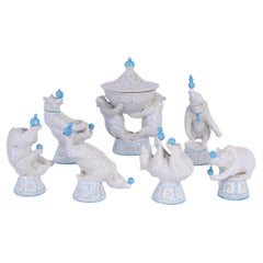 Seven Piece Set of Italian Porcelain Circus Bears by Andrea Spadini