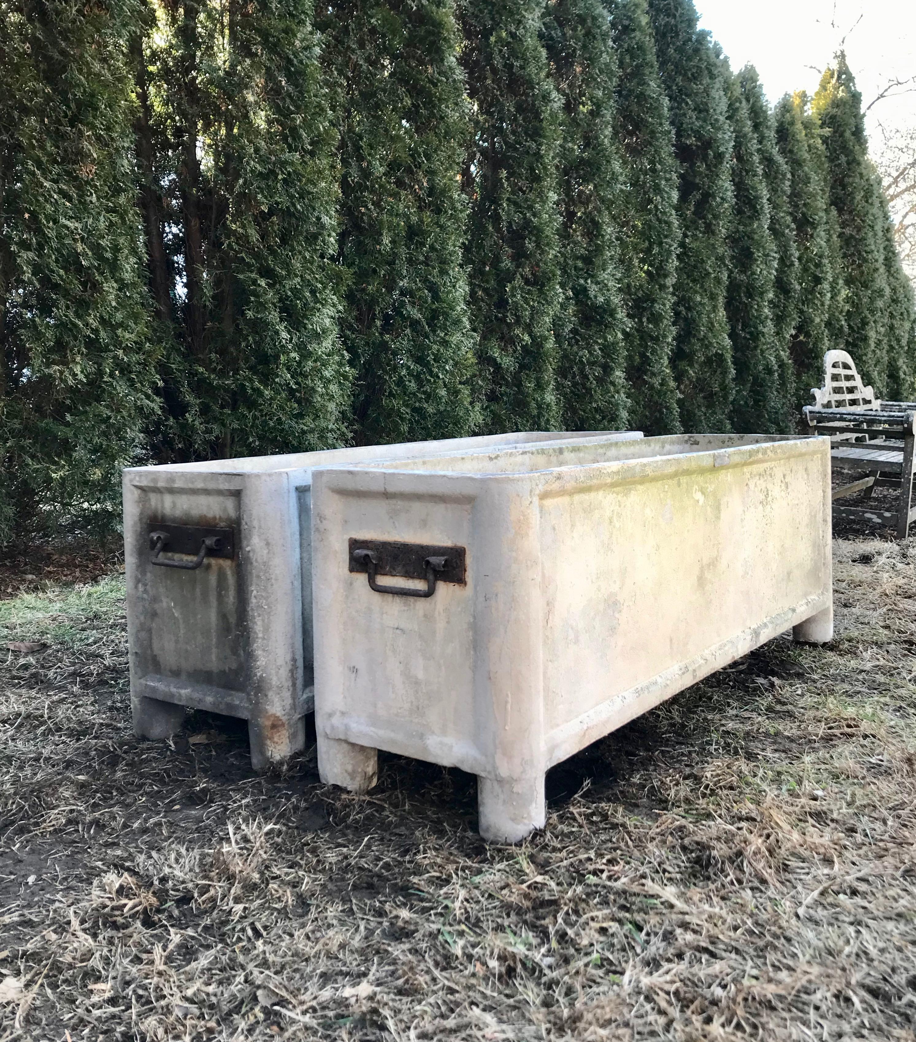 Rectangular Midcentury French Rectangular Planters, Signed Chanal 3