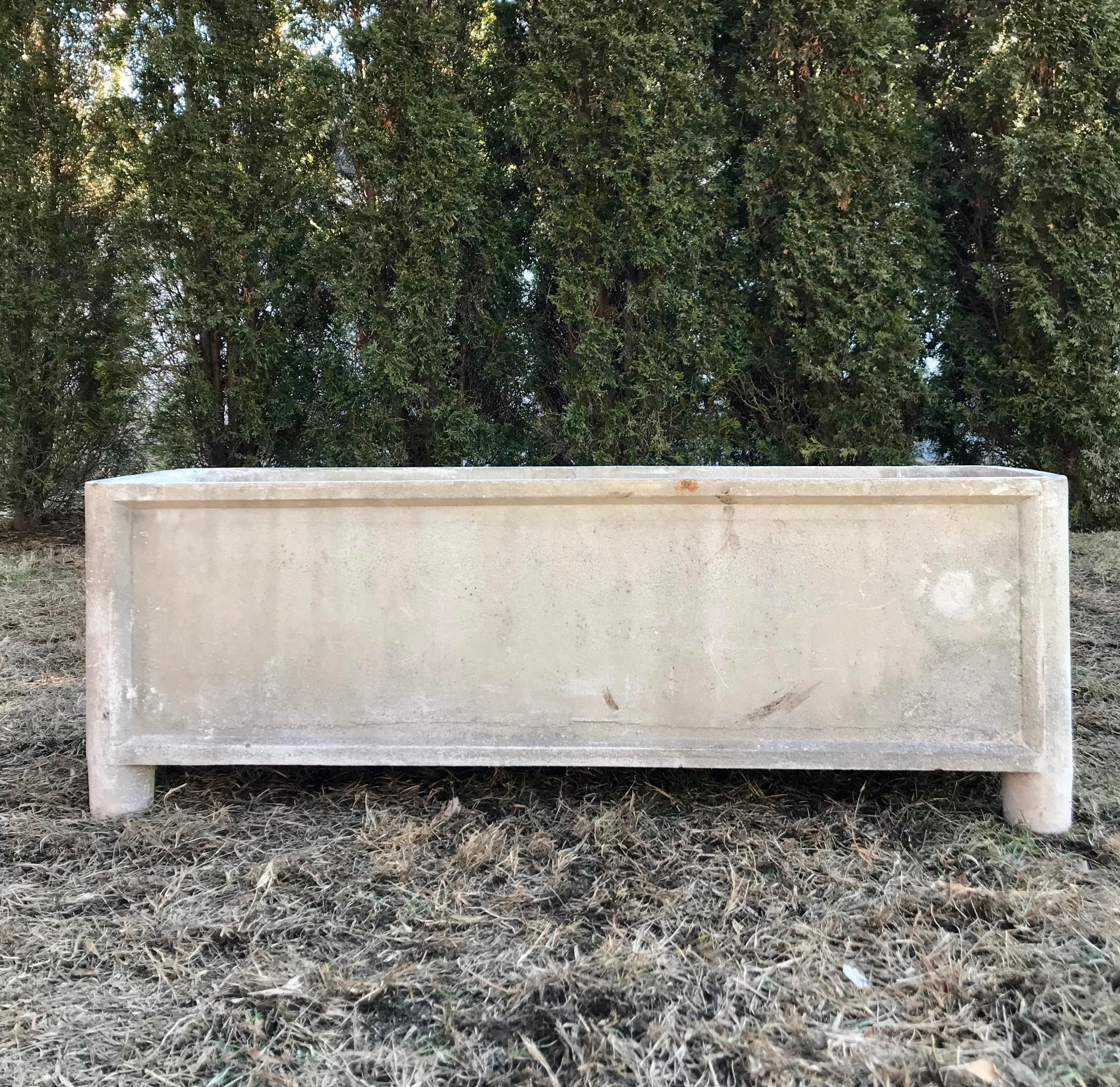 Rectangular Midcentury French Rectangular Planters, Signed Chanal 13