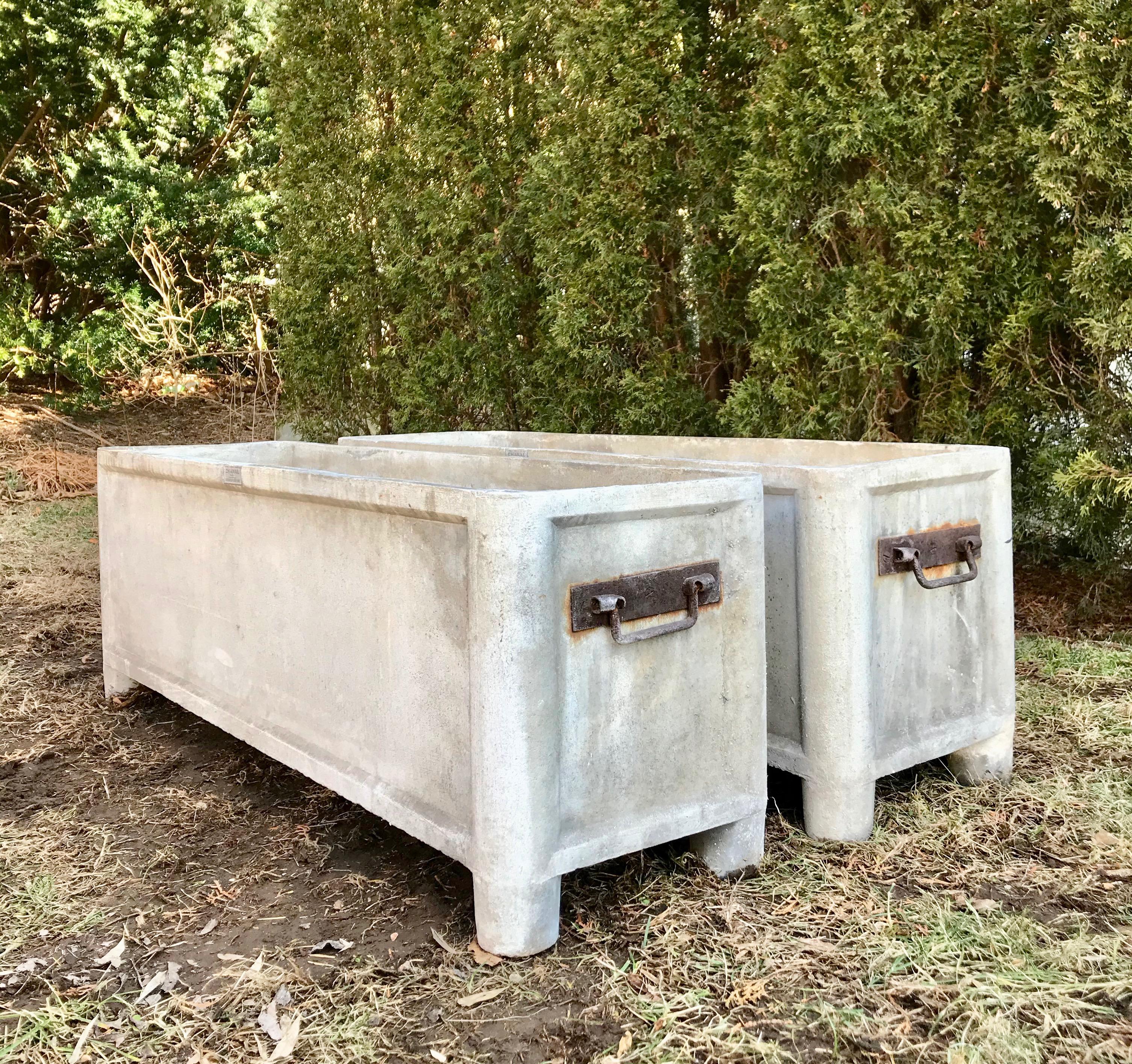 20th Century Rectangular Midcentury French Rectangular Planters, Signed Chanal