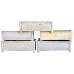 Rectangular Midcentury French Rectangular Planters, Signed Chanal