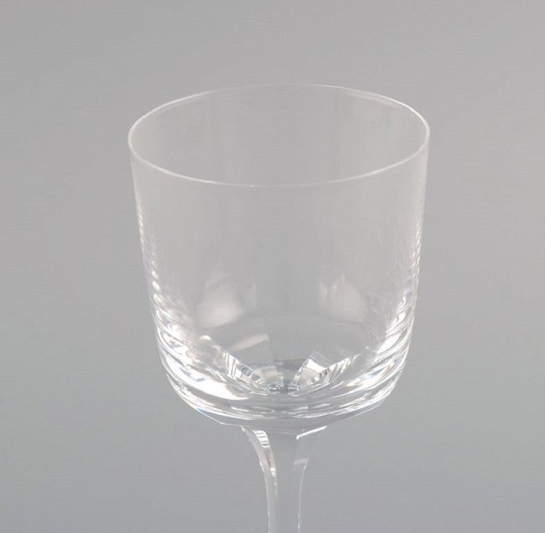 French Seven René Lalique Chenonceaux White Wine Glasses in Clear Crystal Glass For Sale