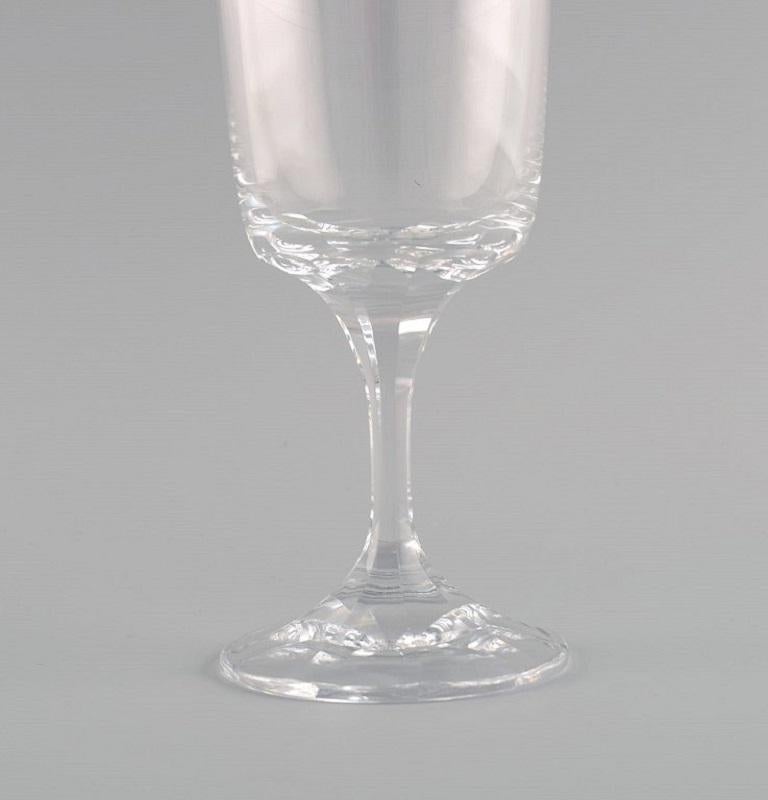 20th Century Seven René Lalique Chenonceaux White Wine Glasses in Clear Crystal Glass For Sale